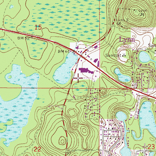 Topographic Map of Forest Public Library, FL