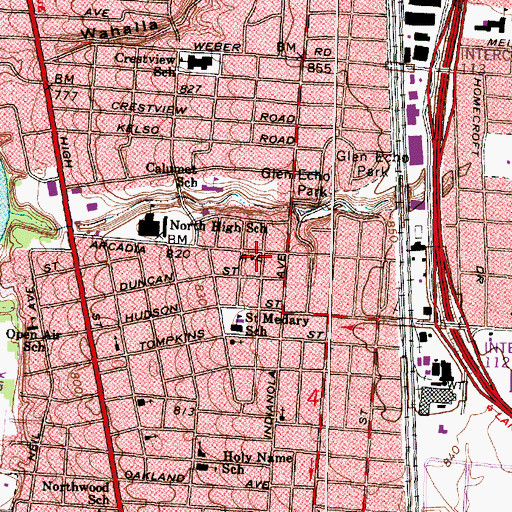 Topographic Map of Columbus Division of Fire Station 13 Olde North Columbus Fire Station, OH