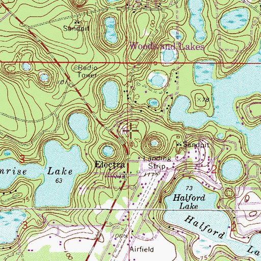 Topographic Map of Electra Cemetery, FL
