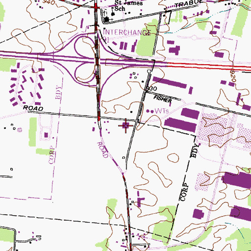 Topographic Map of Columbus Division of Fire Station 26 Hoffman Farms Fire Station, OH