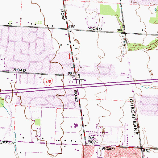 Topographic Map of Columbus Division of Fire Station 27 Great Northwest Fire Station, OH
