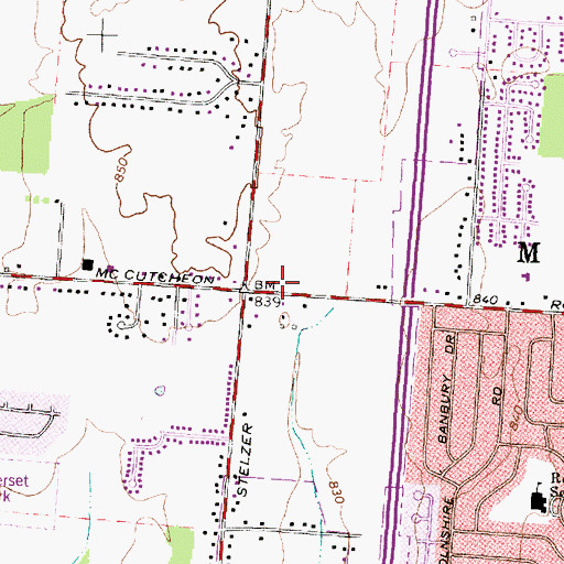 Topographic Map of Columbus Division of Fire Station 28 Steltzer Ridge Fire Station, OH