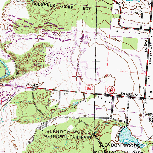 Topographic Map of Columbus Division of Fire Station 29 Little Turtle Fire Station, OH