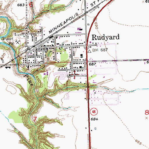 Topographic Map of Saint James Lutheran Church, MI
