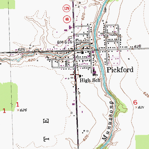 Topographic Map of Pickford Medical Center, MI