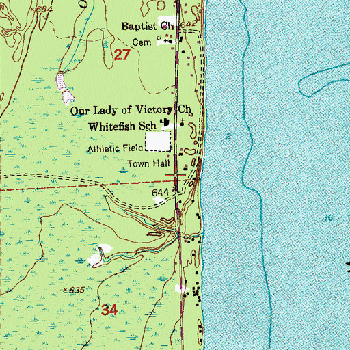 Topographic Map of United Methodist Church, MI