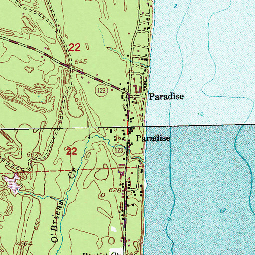 Topographic Map of Paradise Post Office, MI