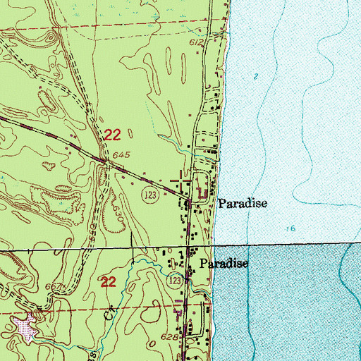 Topographic Map of Sawmill Creek Park, MI