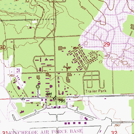 Topographic Map of Kinross Township Police Department, MI
