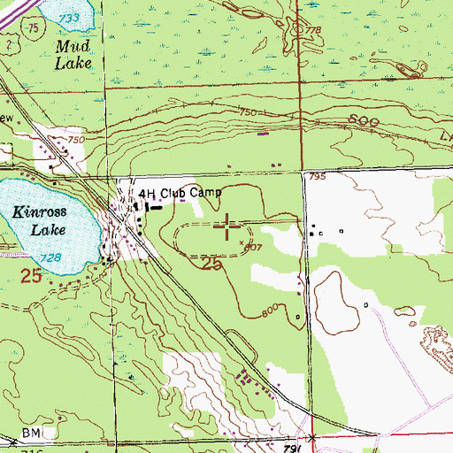 Topographic Map of Chippewa County Fairground, MI