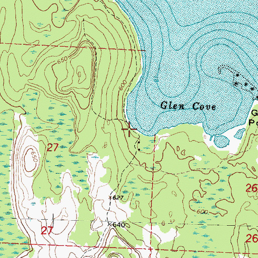 Topographic Map of Glen Cove Beach, MI