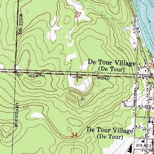 Topographic Map of Wilderness Tabernacle Church, MI