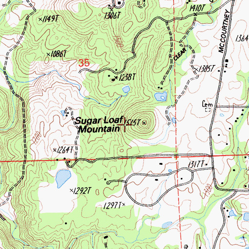 Topographic Map of Sugar Loaf Mountain, CA