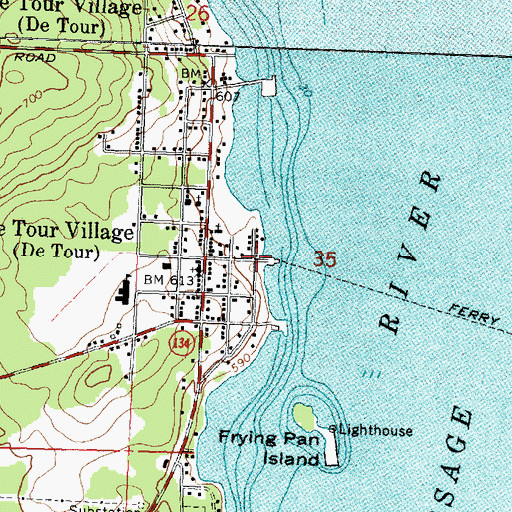 Topographic Map of De Tour Passage Historical Museum, MI
