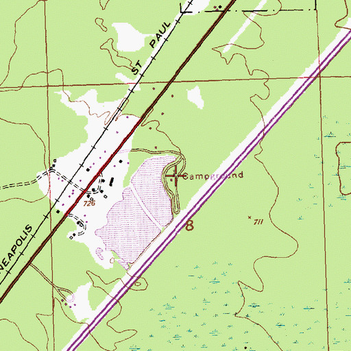 Topographic Map of Clear Lake Campground, MI