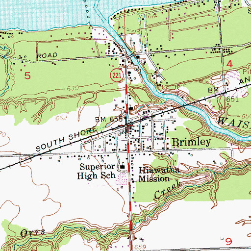 Topographic Map of Brimley Station (historical), MI