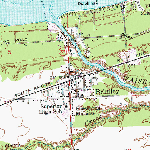 Topographic Map of Superior Township Volunteer Fire Department, MI