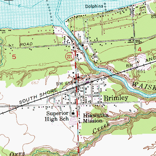 Topographic Map of Saint Francis Xavier Church, MI