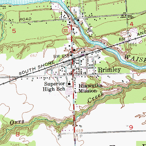 Topographic Map of First Congregational Church, MI