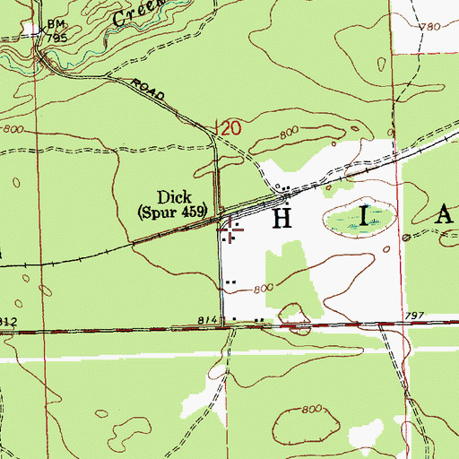 Topographic Map of Dick Post Office (historical), MI