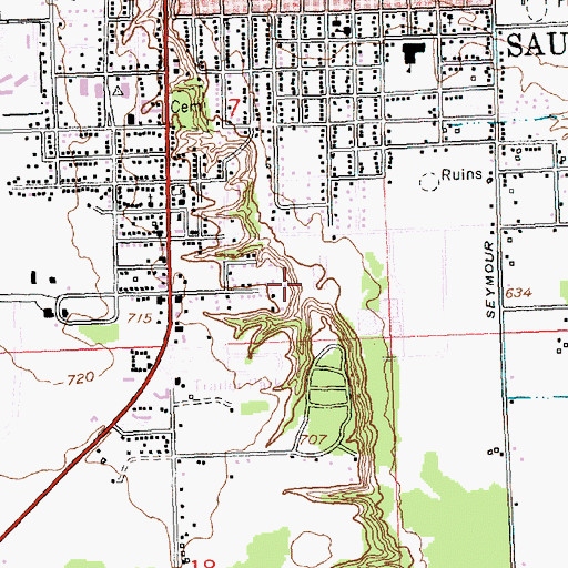 Topographic Map of Calvary Baptist Church, MI