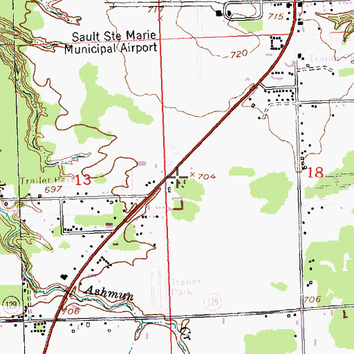 Topographic Map of Mount Hope Church, MI