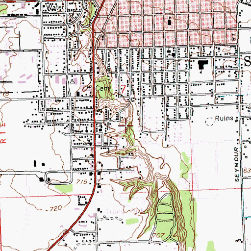 Topographic Map of First Baptist Church, MI
