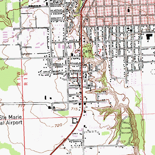 Topographic Map of Open Door Baptist Church, MI