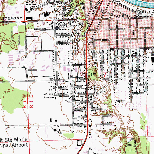Topographic Map of Church of Christ, MI
