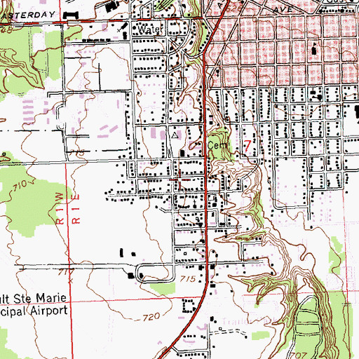 Topographic Map of Apostolic Lutheran Church, MI