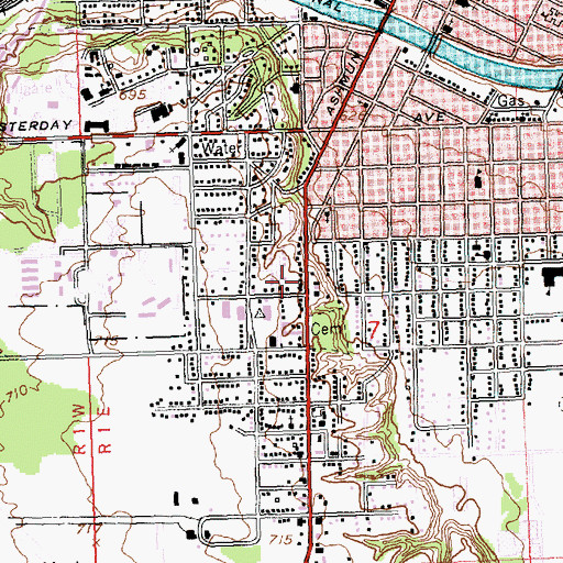 Topographic Map of Faith Lutheran Church, MI