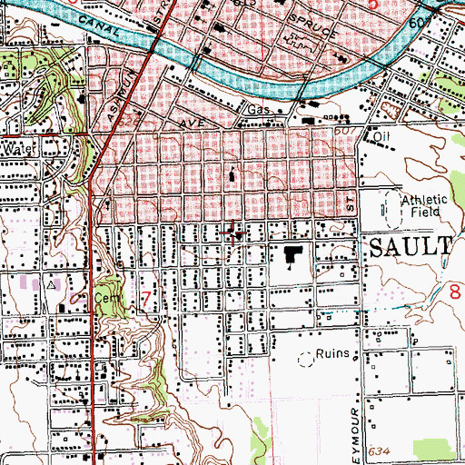 Topographic Map of Saint Joseph Church, MI