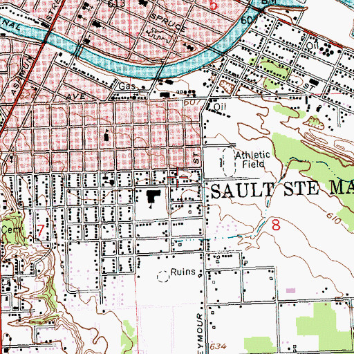 Topographic Map of Community Baptist Church, MI