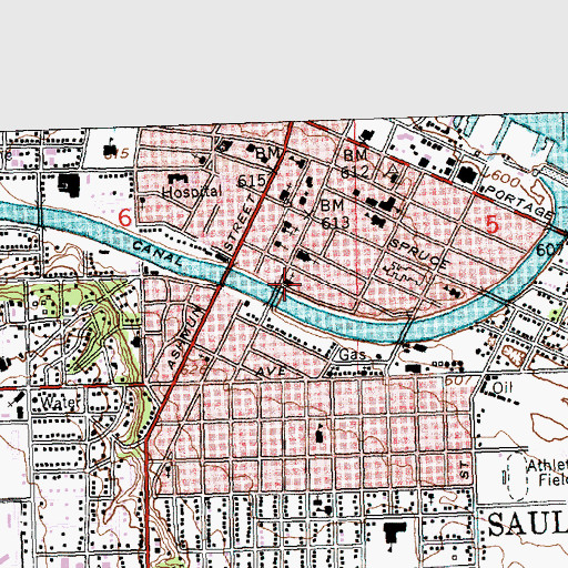 Topographic Map of Presbyterian Church, MI
