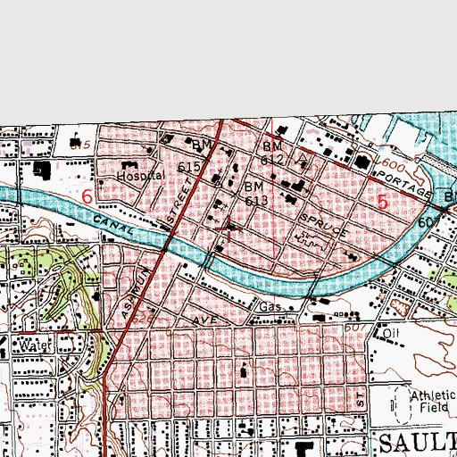 Topographic Map of Saint James Episcopal Church, MI