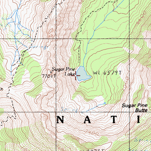 Topographic Map of Sugar Pine Lake, CA