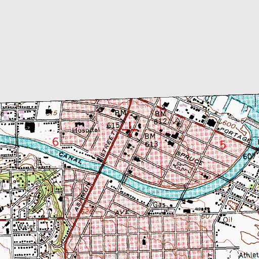 Topographic Map of Central United Methodist Church, MI