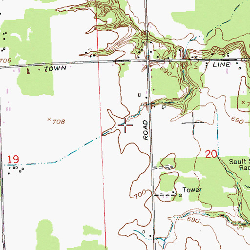 Topographic Map of Faith Baptist Church, MI
