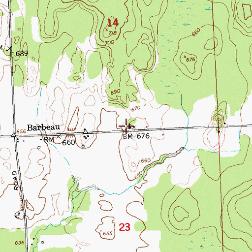 Topographic Map of Holy Family Church, MI