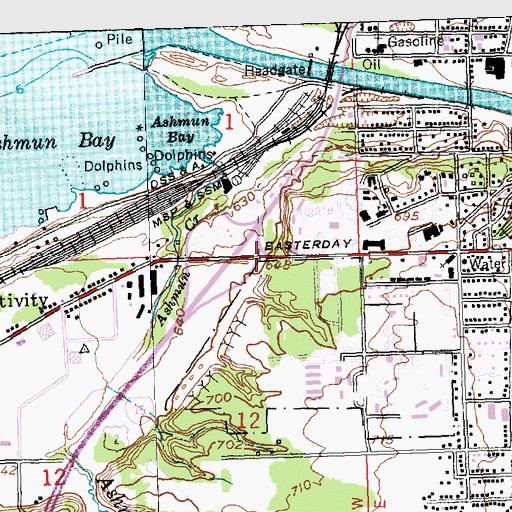 Topographic Map of Sault Sainte Marie Welcome Center, MI