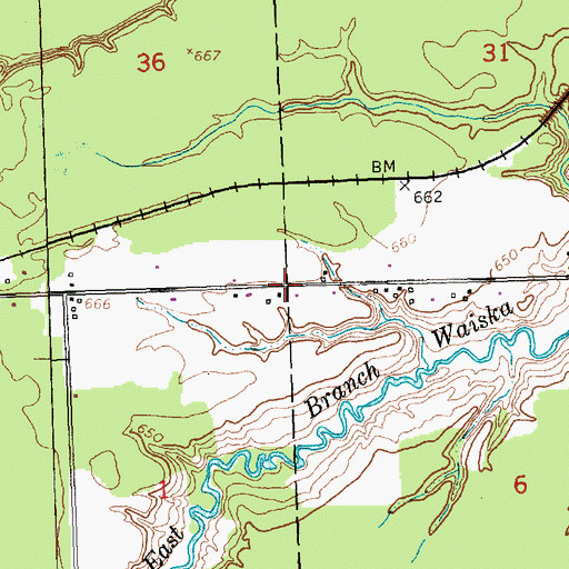 Topographic Map of Minnow Lake Campground, MI