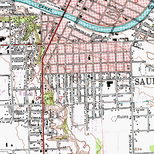 Topographic Map of Central Methodist Church Historical Marker, MI