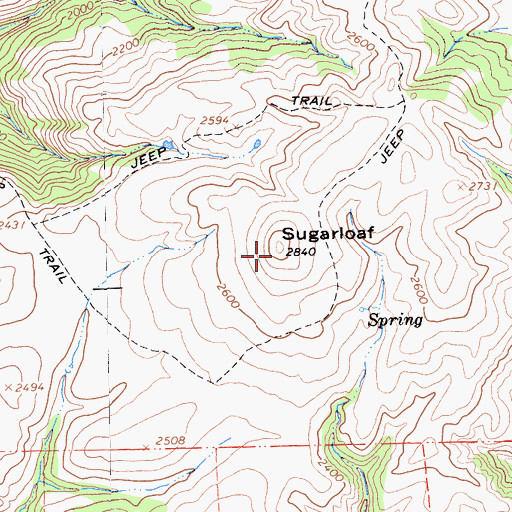 Topographic Map of Sugarloaf, CA