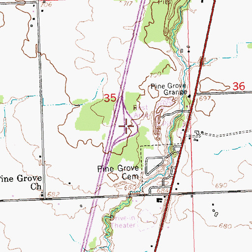 Topographic Map of Sault Sainte Marie Historical Marker, MI