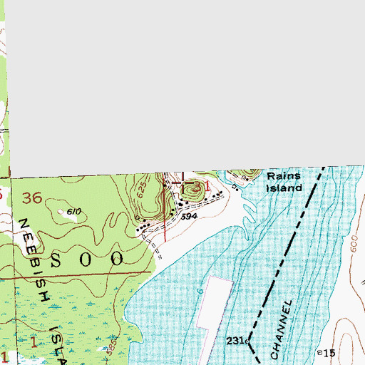 Topographic Map of Johnston Homesite Historical Marker, MI