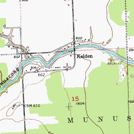 Topographic Map of Old Keldon Cemetery, MI