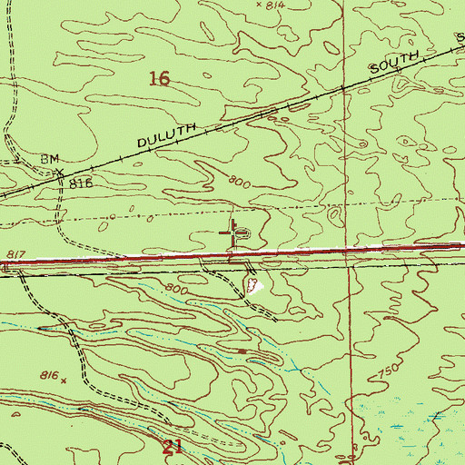 Topographic Map of Hillcrest Cemetery, MI