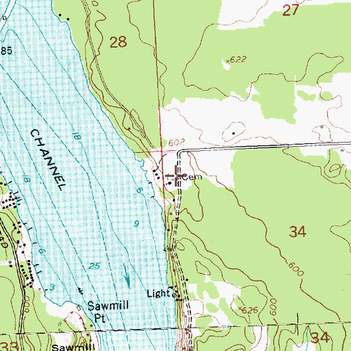 Topographic Map of Catholic Cemetery, MI