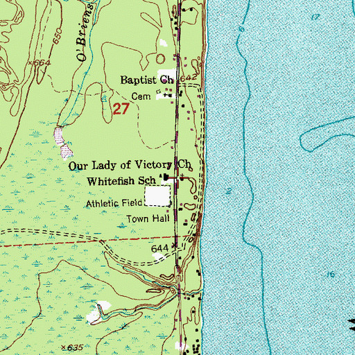Topographic Map of Our Lady of Victory Cemetery, MI