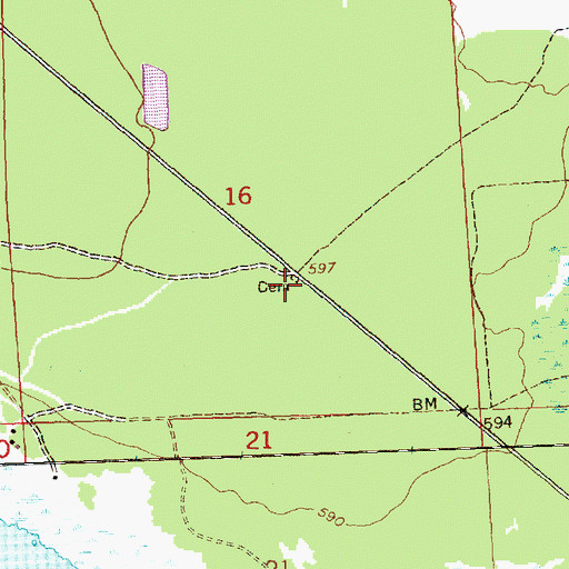 Topographic Map of Finnish Cemetery, MI